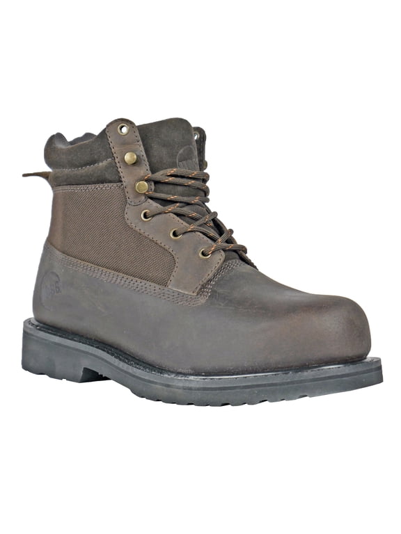 HOSS Men’s Steel Toe Work Boot Slip Resistant EH Scout Brown