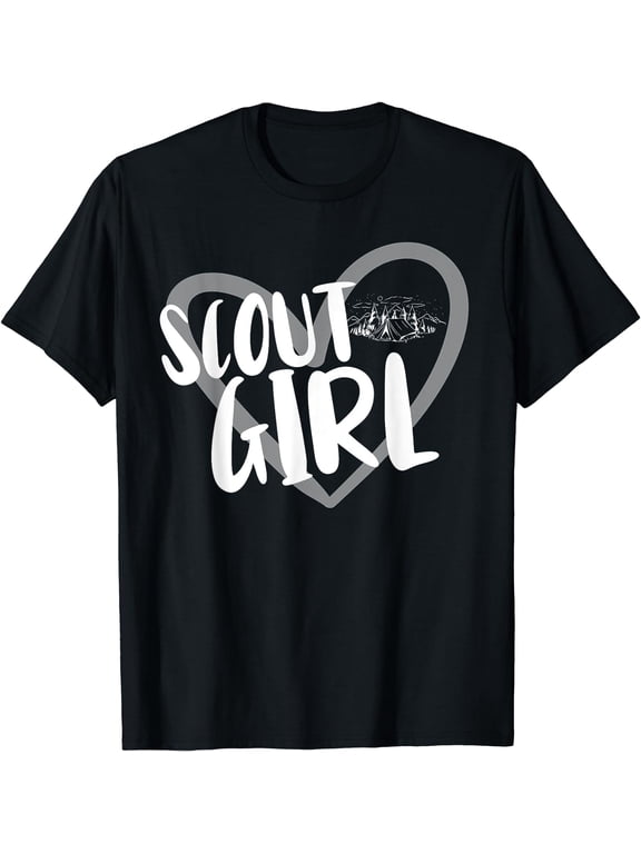 Scouting Funny Scout Girl Heart T-Shirt Black Large
