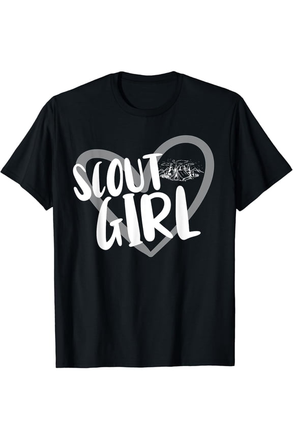 Scouting Funny Scout Girl Heart T-Shirt Black X-Large