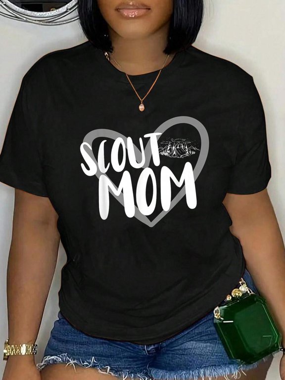 Scouting Funny Scout Mom T-Shirt Graphic Tee summer Tops For Women Round Neck Fashion Cotton shirts