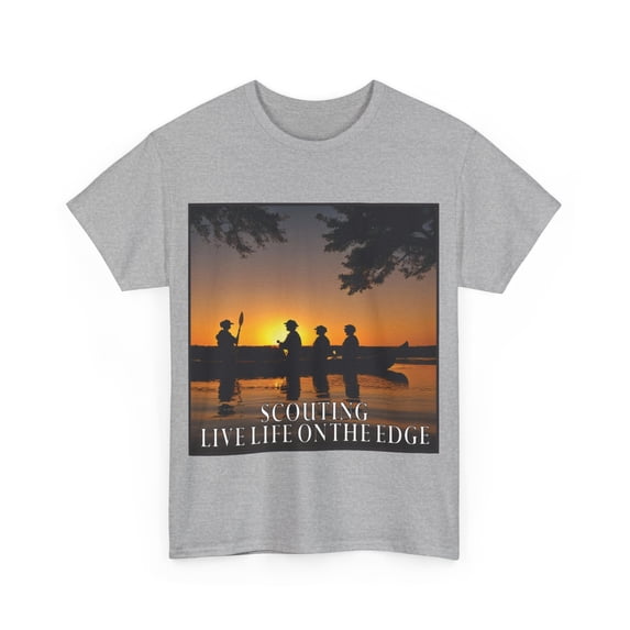 Scouting Live Life On The Edge Heavy Cotton T-Shirt Scouts Canoeing
