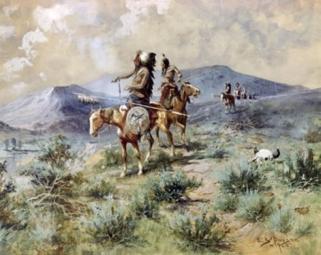 Scouting Party by Edgar Samuel Paxson  (1852-1919) Canvas Art - Edgar Samuel Paxson (18 x 24)