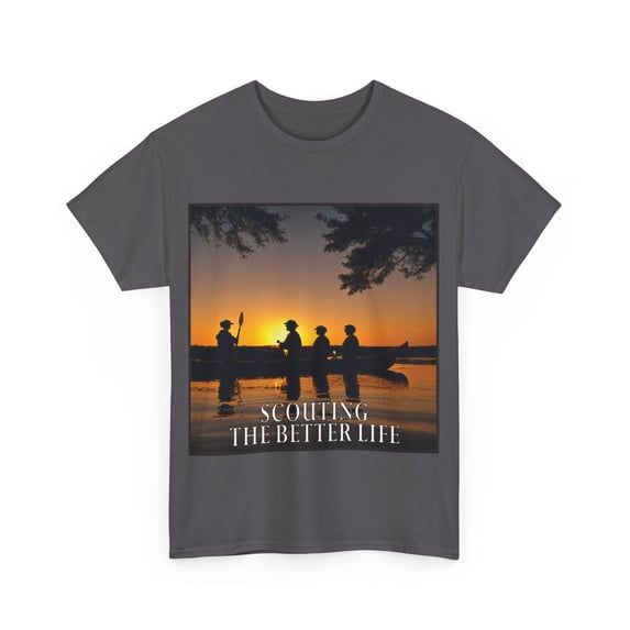 Scouting The Better Life Heavy Cotton T-Shirt Scouts Canoeing