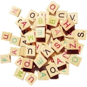 Scrabble Board Game, 100 Wood Letter Tiles, Scrabble Letters for Crafts, DIY Wood Gift Decoration, Making Alphabet Coasters and Scrabble Crossword Game, Family Game Night, Travel Game