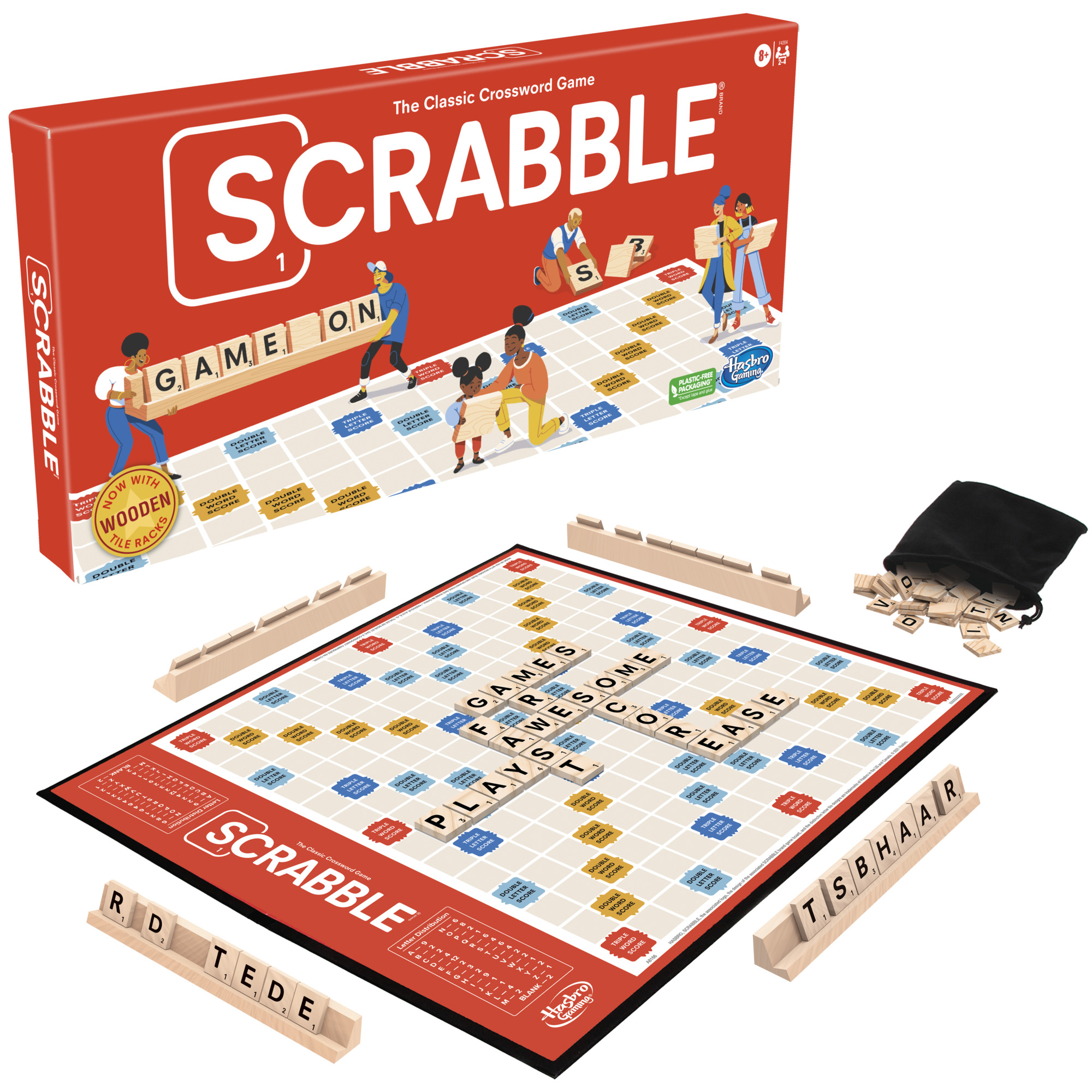 Scrabble Board Game, Classic Word Game For Kids Ages 8 and Up, Fun Family Game For 2-4 Players, The Classic Crossword