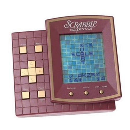 Scrabble Express Electronic Handheld Game, 4 Games, Travel-Friendly