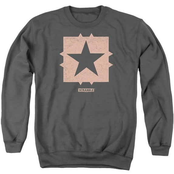 Scrabble Free Space Adult Crewneck Sweatshirt Charcoal
