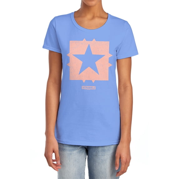 Scrabble Free Space Women's T Shirt, Carolina Blue, Small