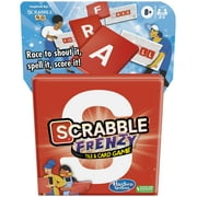 Scrabble Frenzy Tile and Card Game, Fast-Paced Scrabble Game for Family and Kids Ages 8 and Up, Easy to Learn Card Game for 2 to 4 Players