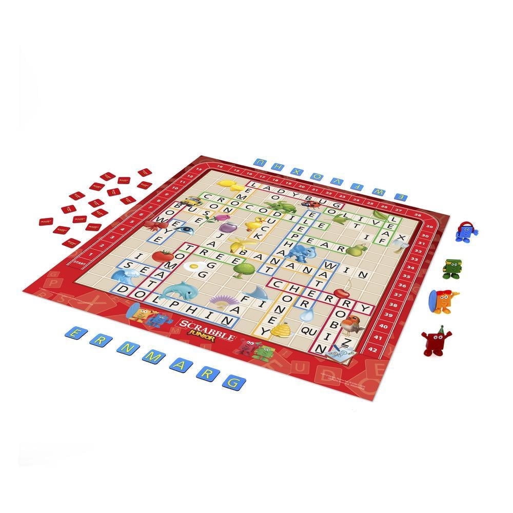 キッズ・ファミリー SCRABBLE Scrabble Jr Crossword Board Game for Kids & Family Ages 5+ 2-4