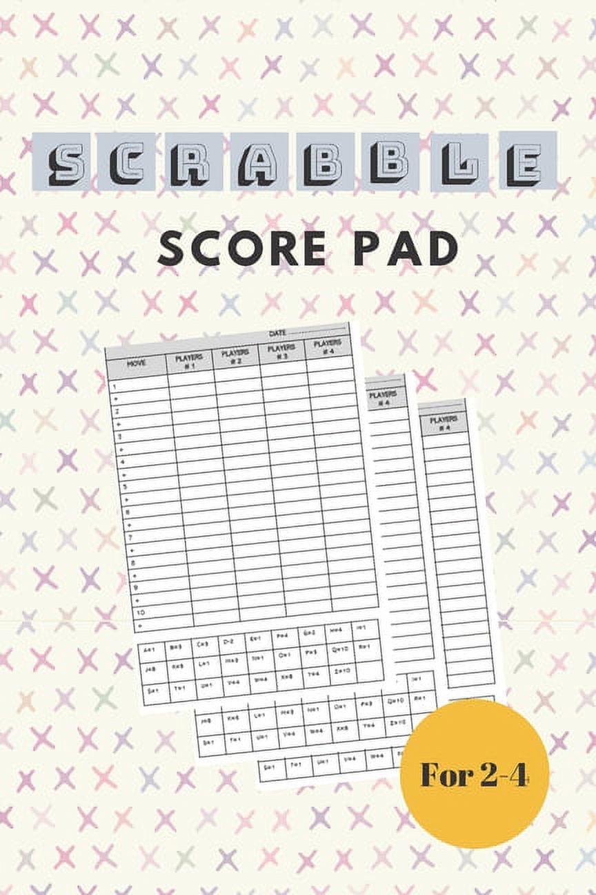 Scrabble Score Pad Scrabble Score Keeper For Record and Fun, Scrabble