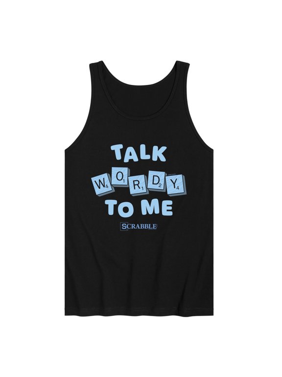 - Talk Wordy To Me Blue Men's Graphic Tank Top