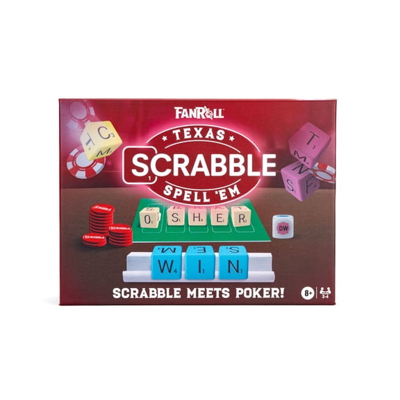 FANROLL Texas Spell Em Word & Dice Party Game, Poker-Inspired Bluffing Family Game