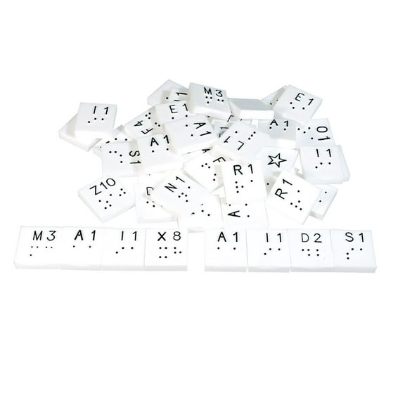 Scrabble Tiles with Braille Markings