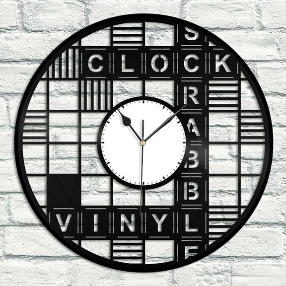 Scrabble Vinyl Wall Clock Unique Gift for Friends Men Women Home Room Decoration Vintage Design Office Bar Room Home Decor