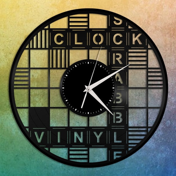 Scrabble Vinyl Wall Clock Unique Gift for Friends Men Women Home Room Decoration Vintage Design Office Bar Room Home Decor