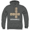 thumbnail image 1 of Scrabble Word Nerd Adult Pullover Hoodie Sweatshirt Charcoal, 1 of 1