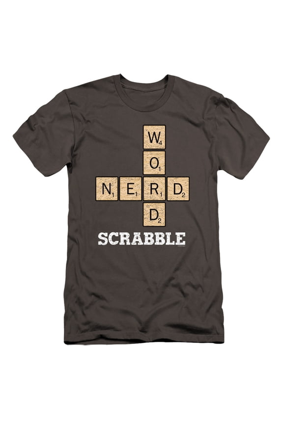 Scrabble Word Nerd HBO S/S Adult 30/1 T-Shirt Charcoal
