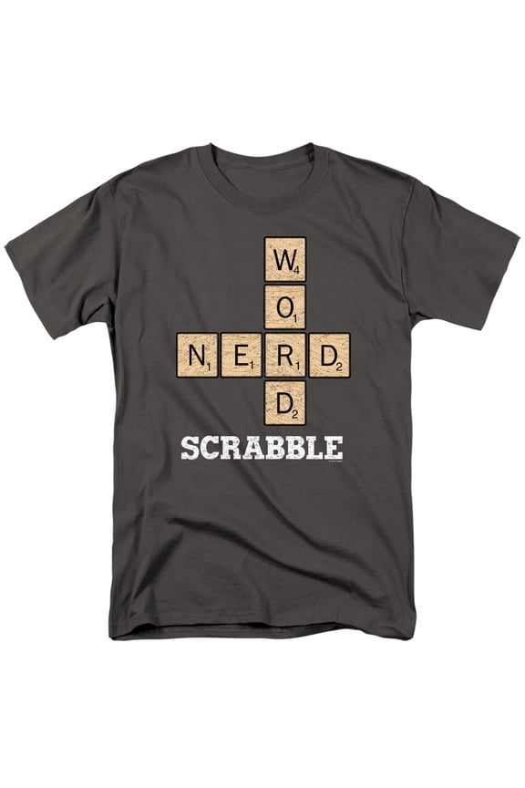 Scrabble Word Nerd S/S Adult 18/1 T-Shirt Charcoal