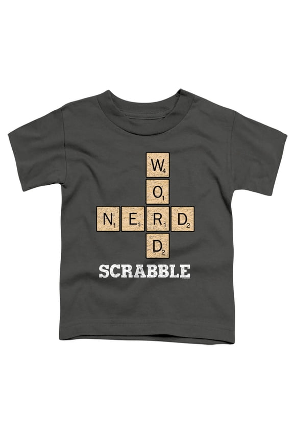 Scrabble Word Nerd S/S Toddler T-Shirt Charcoal