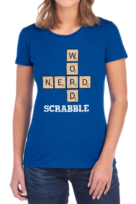 Scrabble Word Nerd Women's T Shirt, Royal, Small