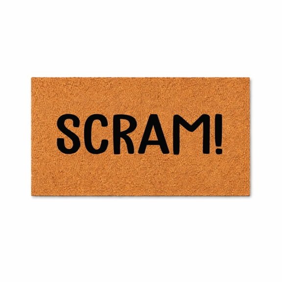 Scram Doormat, Funny Welcome Mat, Rude Door Mat, Front Porch Entry Rug, Housewarming Gift, Outdoor Indoor Mat 4425 (24x48 inches) 4425