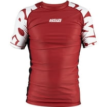 Scramble Baka Short Sleeve Rashguard - 2XL - Red/White