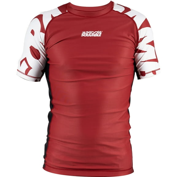 Scramble Baka Short Sleeve Rashguard - Large - Red/White