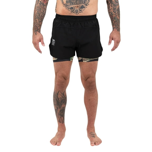 Scramble Double Layer Combination Shorts - 2XL - Black/Camo