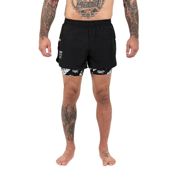Scramble Double Layer Combination Shorts - 2XL - Black/Logo