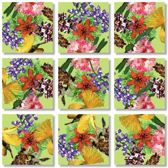 Scramble Squares American Native Flowers 9 Pc Non Interlocking Brain Teaser Puzzles