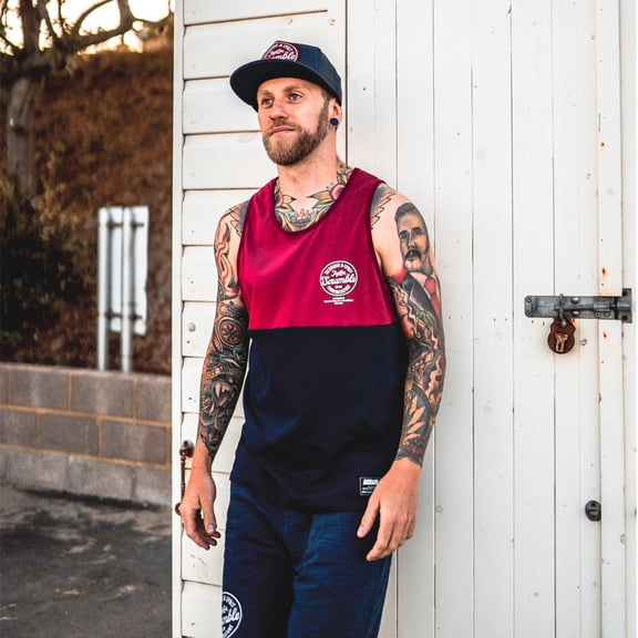 Scramble Technique and Spirit Tank Top - 2XL - Red/Navy