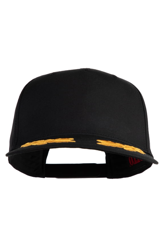 Scrambled Eggs Yellow Patched Solid Cotton Twill 5 Panel Prostyle Snap Cap - Black OSFM