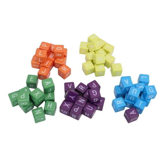 Scrambled Letter Dice Spelling Game - Fast Paced Vocabulary Building Party Game for Families, 60 Dice Included