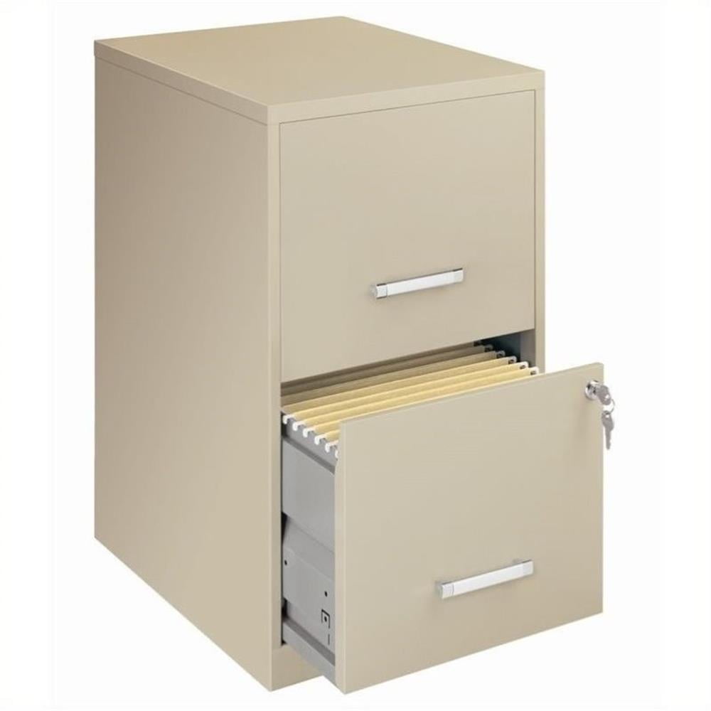 Scranton 18-inch Metal File Cabinet with 2 Drawers, Putty/Beige