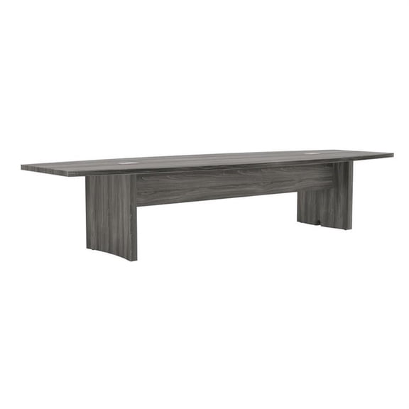 Scranton & Co 12 ft Boat-Shaped Conference Table in Gray Steel Laminate