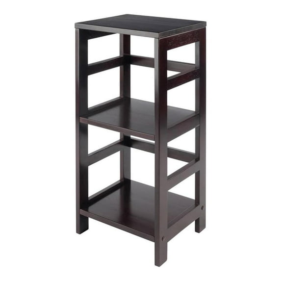Scranton & Co 2-Tier Transitional Solid Wood Book Shelving Unit in Espresso