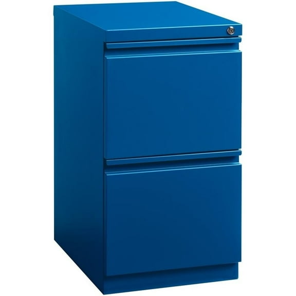 Scranton & Co 20" 2-Drawer Modern Metal Mobile Pedestal Filing Cabinet in Blue