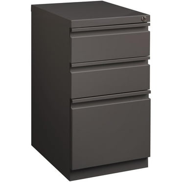 Scranton & Co 20" 3-Drawer Modern Metal Mobile Pedestal File Cabinet in Espresso