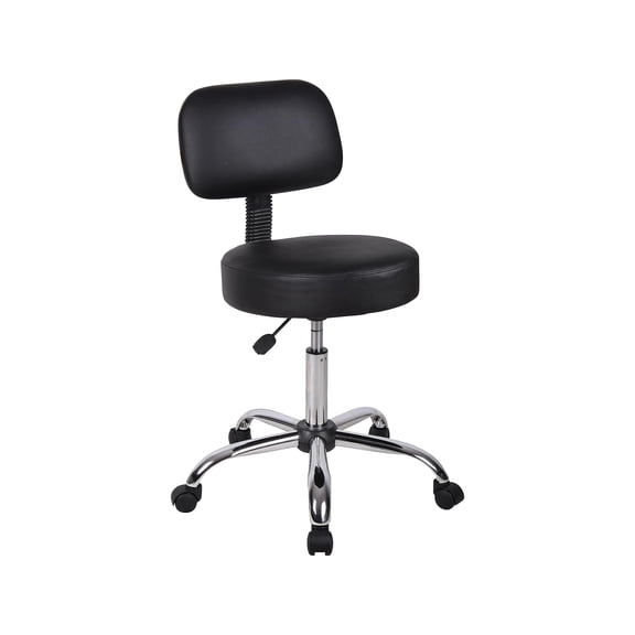 Scranton & Co 20.5" Contemporary Vinyl Adjustable Medical Stool in Black
