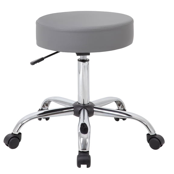 Scranton & Co 20.5" Modern Vinyl Medical Lab Rolling Stool in Gray