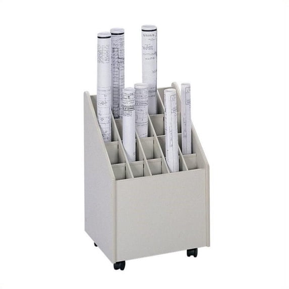 Scranton & Co 20 Compartment Mobile Roll Files Organizer in Putty