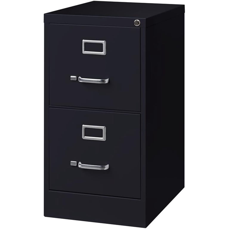 PILKINGTON 2段式カート 黒 Scranton & Co 2-Drawer Metal Letter Width Vertical File Cabinet