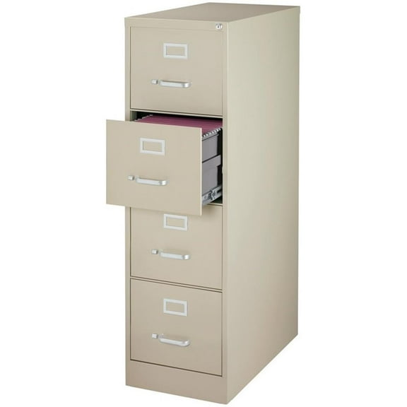 Scranton & Co 26.5"D Metal 4-Drawer Letter Width Vertical Filing Cabinet - Beige