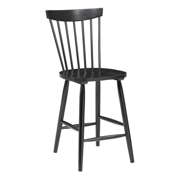 Scranton & Co 26" Windsor Counter Wood Stool in Black Finish