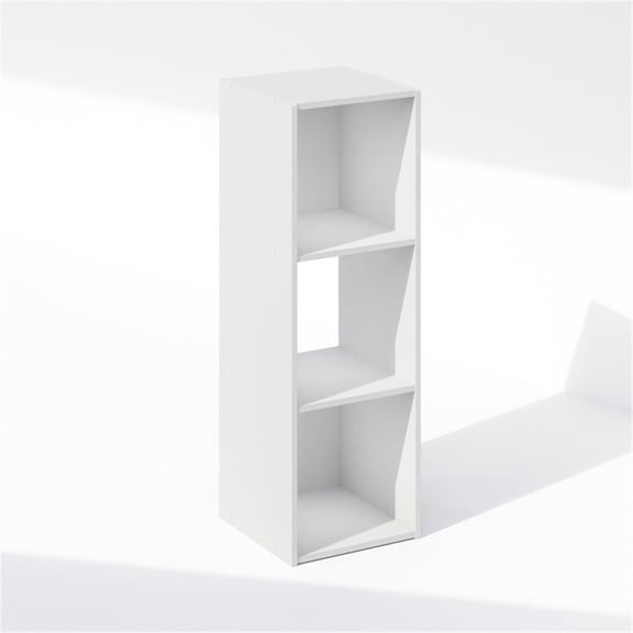 Scranton & Co 3-Cube Storage Cabinet Bookcase in White Engineered Wood