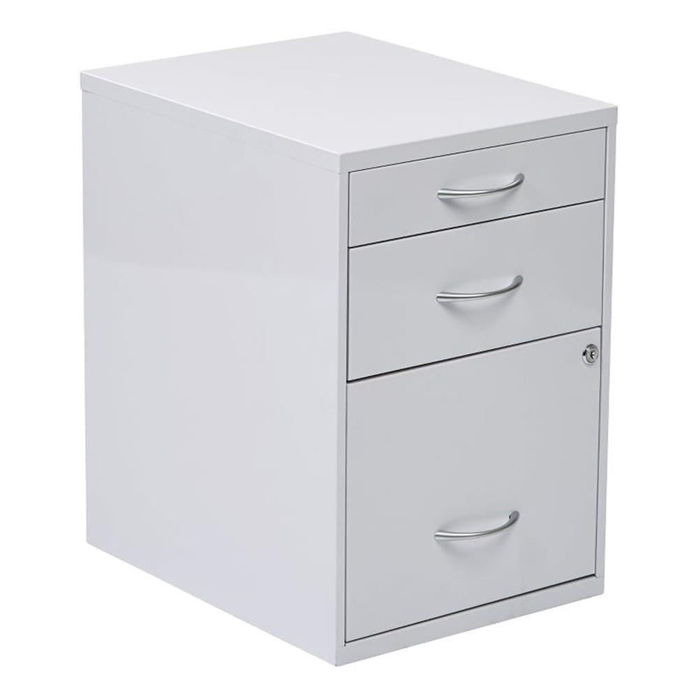 Scranton & Co 22" Modern Metal Pencil Box Storage File Cabinet in White