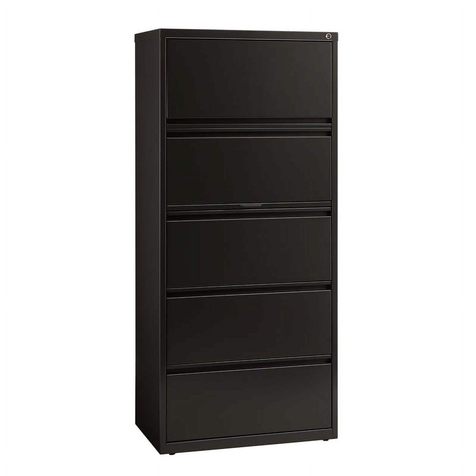Scranton & Co 30" 5-Drawer Modern Metal Lateral File Cabinet in Black - image 1 of 6