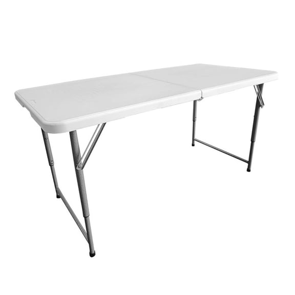 Scranton & Co 48" Granite White Folding Table with Adjustable Heights