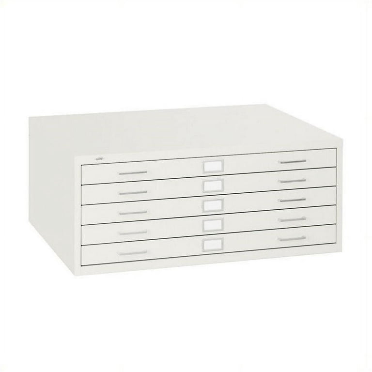 Scranton & Co 5 Drawer Metal Flat Files Cabinet for 24 x 36 Documents in  White 